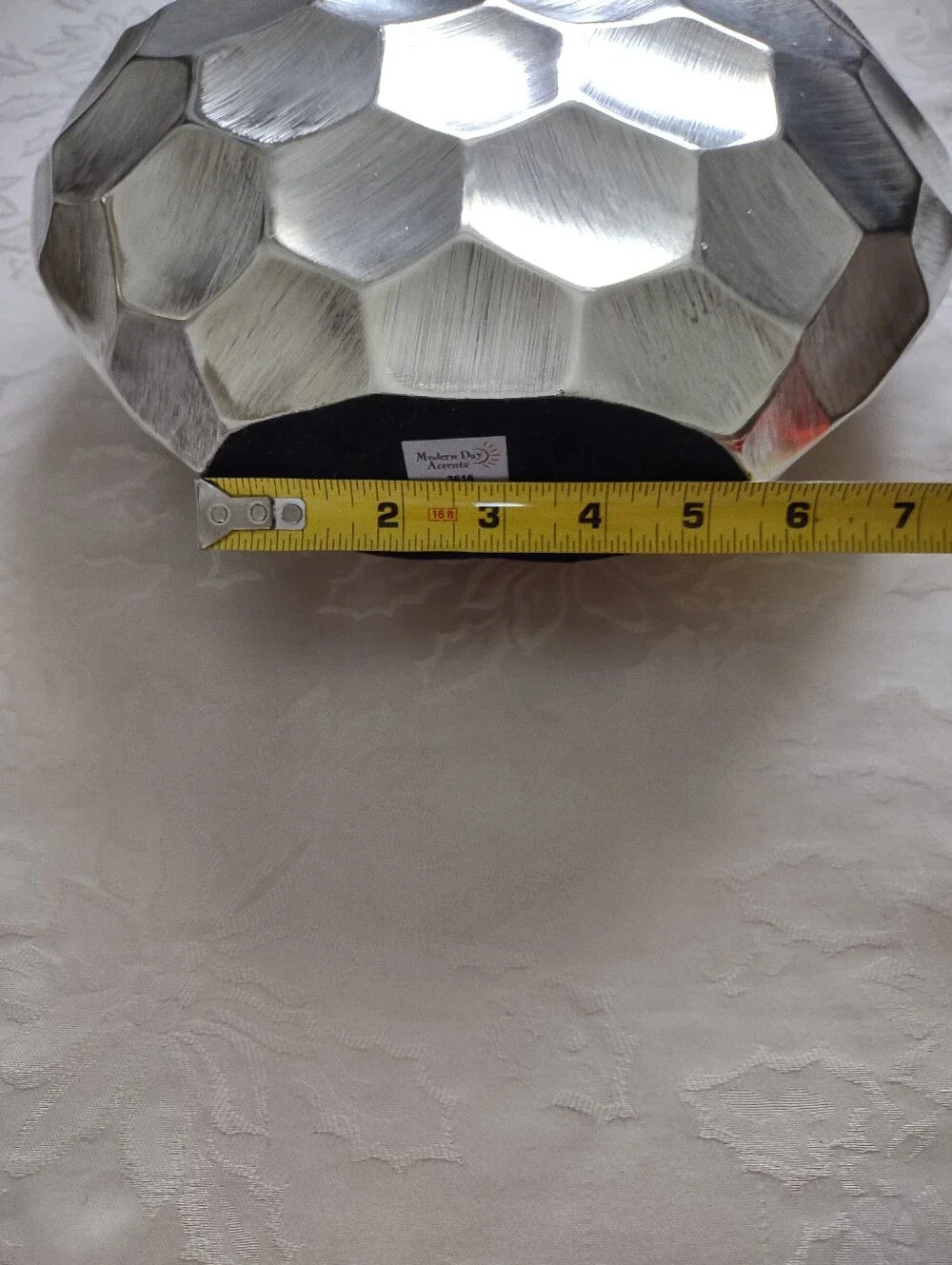 Modern Day Concepts Handcrafted Rock Like Faceted Silver Vase Decor
